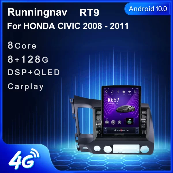 Multimídia Android – Runningnav – Honda Civic 2007-2011 tipo Tesla