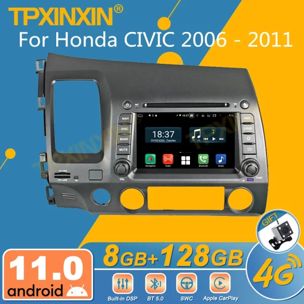 Multimídia Android com DVD – TPXINXIN – Honda CIVIC 2006 – 2011