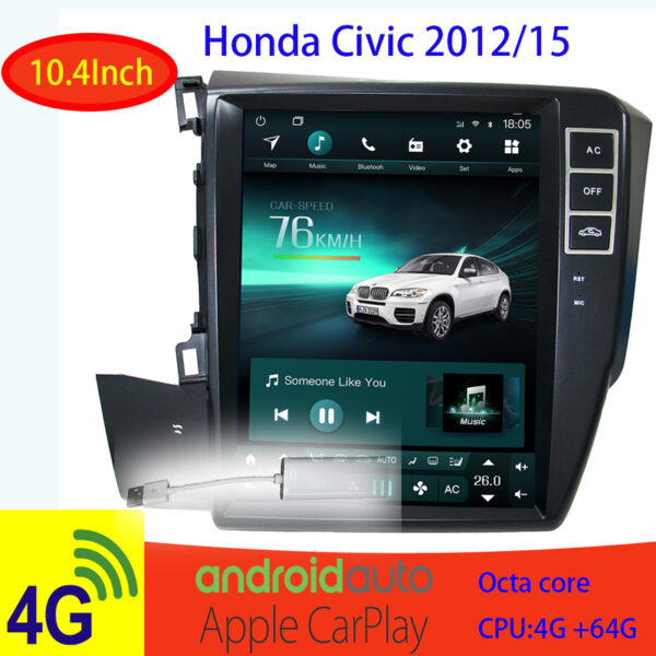 Multimídia acima de 2012 tela grande 5 Civic g9