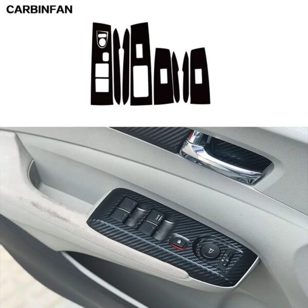 Adesivo fibra de carbono controle vidros Honda City 2009/14