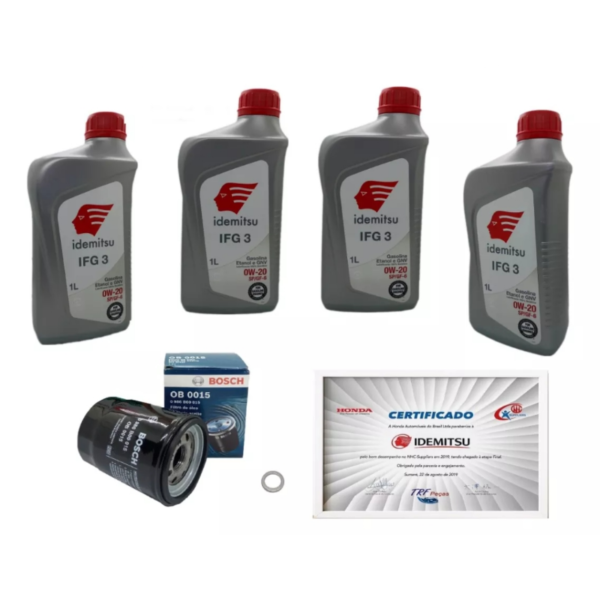 Kit óleo motor 0w20 idemitsu + filtro