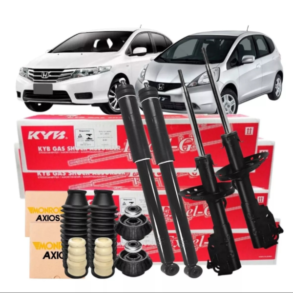 Kit amortecedor dianteiro e traseiro Honda City e Fit 2009/14