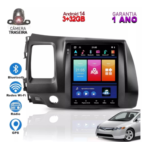 Central Multimidia Tesla Carplay Android Auto Gps Integrado