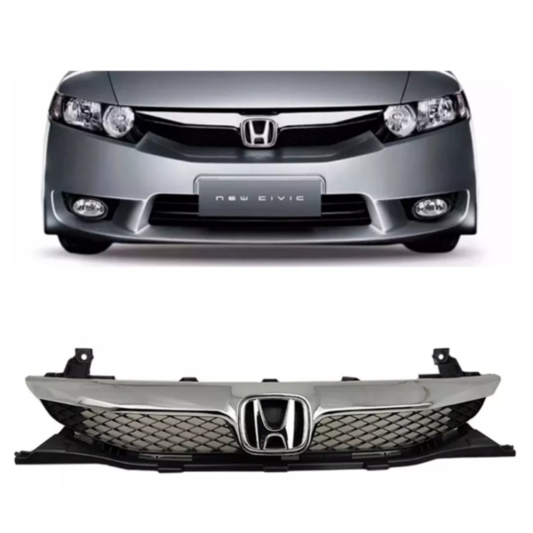 Grade Radiador Honda Civic 2009 2010 2011 Com Friso Cromado